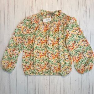 NWT LOFT Multicolor Floral Smocked Top